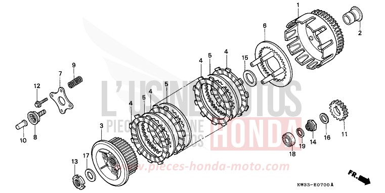 KUPPLUNG von Dominator 250 ROSS WHITE (NH196) von 1990